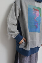 Load image into Gallery viewer, your right things/BONUS TRUCK出品中12/7まで:TWO-TONE HOODIE_BLUE/GREEN print/02 size
