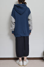 Load image into Gallery viewer, your right things/BONUS TRUCK出品中12/7まで:TWO-TONE HOODIE_BLUE/GREEN print/02 size
