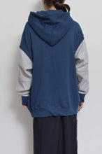 Load image into Gallery viewer, your right things/BONUS TRUCK出品中12/7まで:TWO-TONE HOODIE_BLUE/GREEN print/02 size
