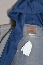 画像をギャラリービューアに読み込む, your right things in 代官山 蔦屋書店 出品中〜11/3まで:DENIM * BACK PILE HOODIE/BLUE/MIND GAME
