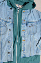 画像をギャラリービューアに読み込む, DENIM * BACK PILE HOODIE/GREEN/YELLOW
