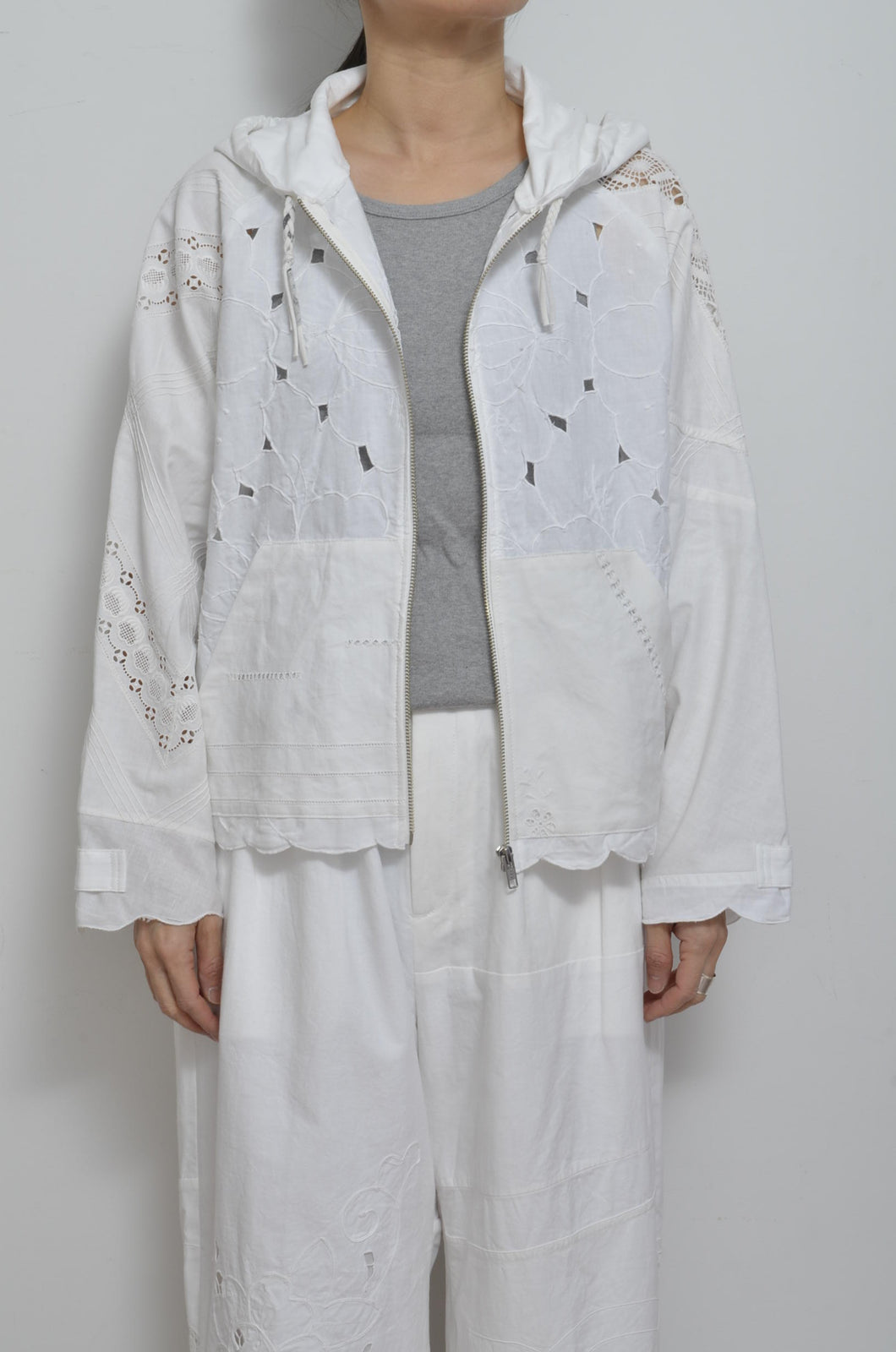 TABLE CLOTH ZIP-UP HOODIE/WHT/01 size_001