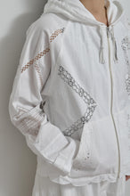 Load image into Gallery viewer, TABLE CLOTH ZIP-UP HOODIE/WHT/01 size_003
