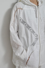 Load image into Gallery viewer, TABLE CLOTH ZIP-UP HOODIE/WHT/02 size_001
