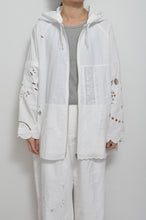 Load image into Gallery viewer, TABLE CLOTH ZIP-UP HOODIE/WHT/02 size_002
