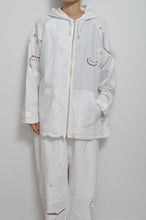 Load image into Gallery viewer, TABLE CLOTH ZIP-UP HOODIE/WHT/02 size_003
