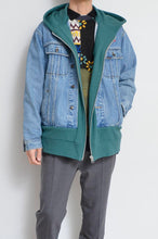 Load image into Gallery viewer, DENIM * BACK PILE HOODIE/BLUE/GREEN
