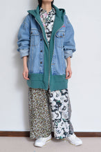 Load image into Gallery viewer, DENIM * BACK PILE HOODIE/BLUE/GREEN
