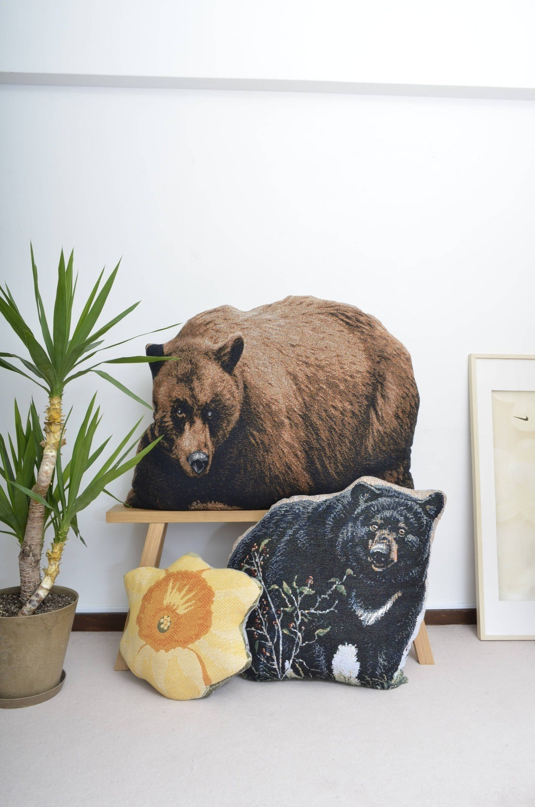 RUG CUSHION (GRIZZLY BEAR) – here/YEAH RIGHT!!