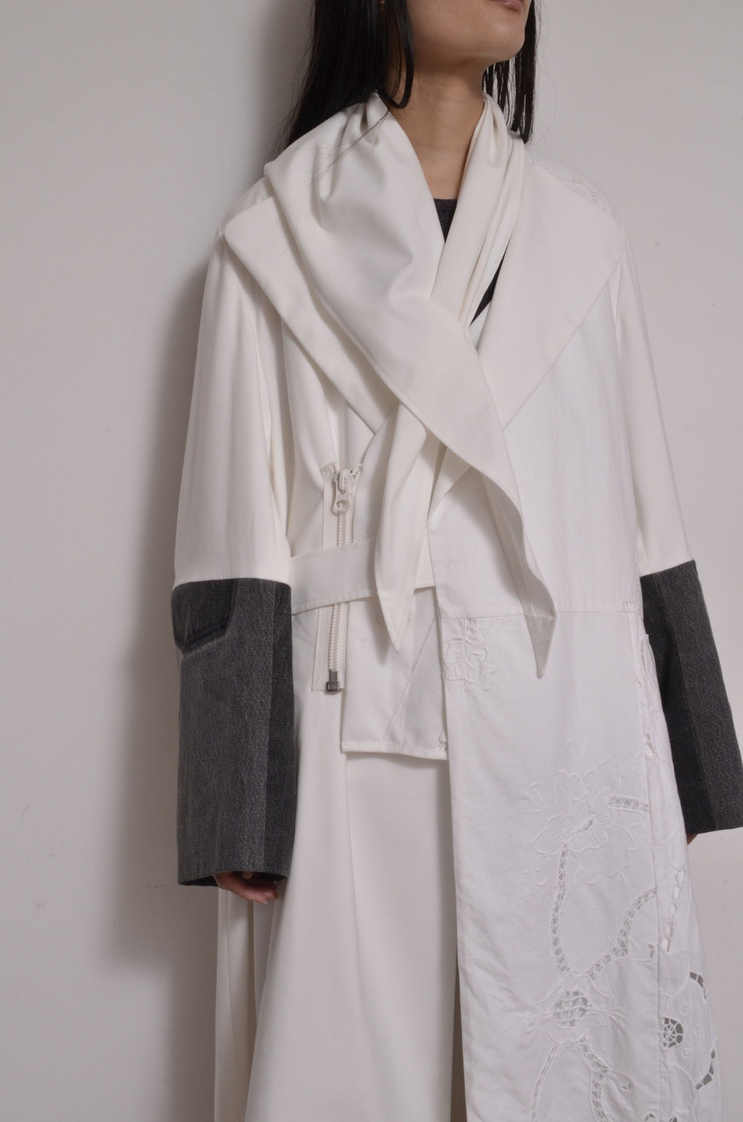 TABLE CLOTH △ SHAWL COAT/SHORT LINER set_WHT